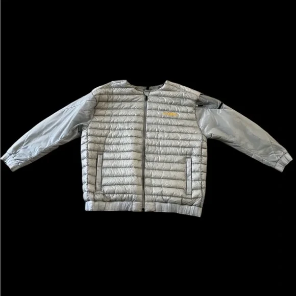 Mens Adidas x Terrex Hike Bomber Down Jacket Gray Size 2XL